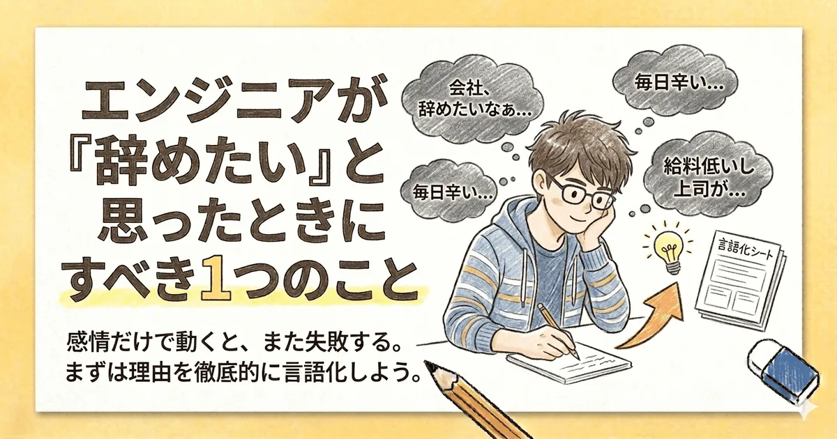 エンジニアが「辞めたい」と思ったときにすべき1つのこと