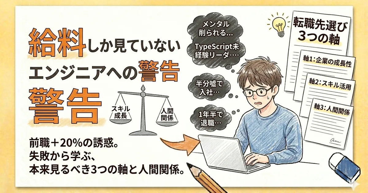 転職先を選ぶときに「給料」しか見ていないエンジニアへの警告